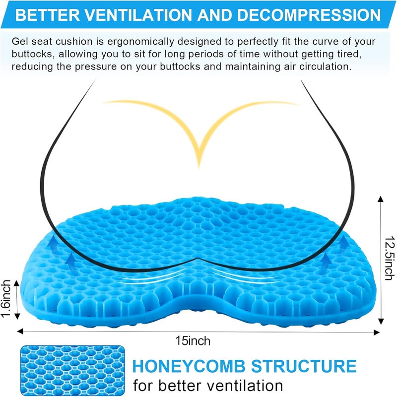 seeykey Anti-Slip Kayak Seat Cushion, Waterproof Thicken Gel Kayak Seat Pad with Non-Slip Cover, Canoe Seat Cushion Kayak Accessories Kayak Canoe Boat Equipment - Image 4